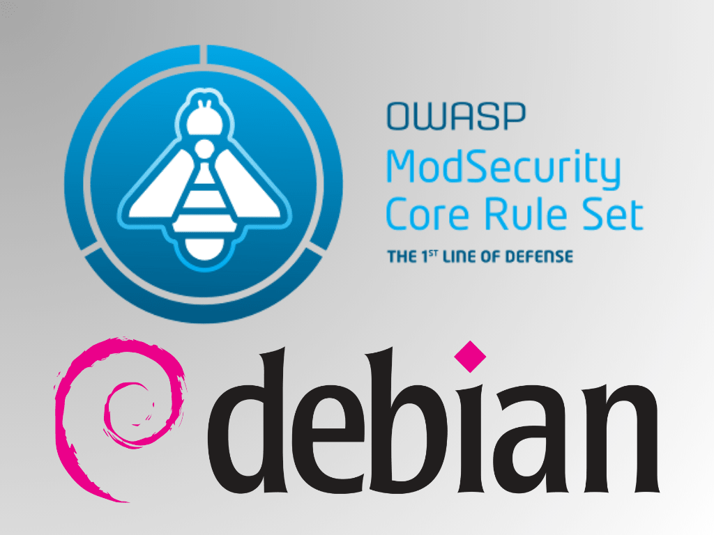 Custom feature image illustrating the installation of Modsecurity 3, OWASP CRS, and Nginx on Debian 12, 11, or 10 Linux.