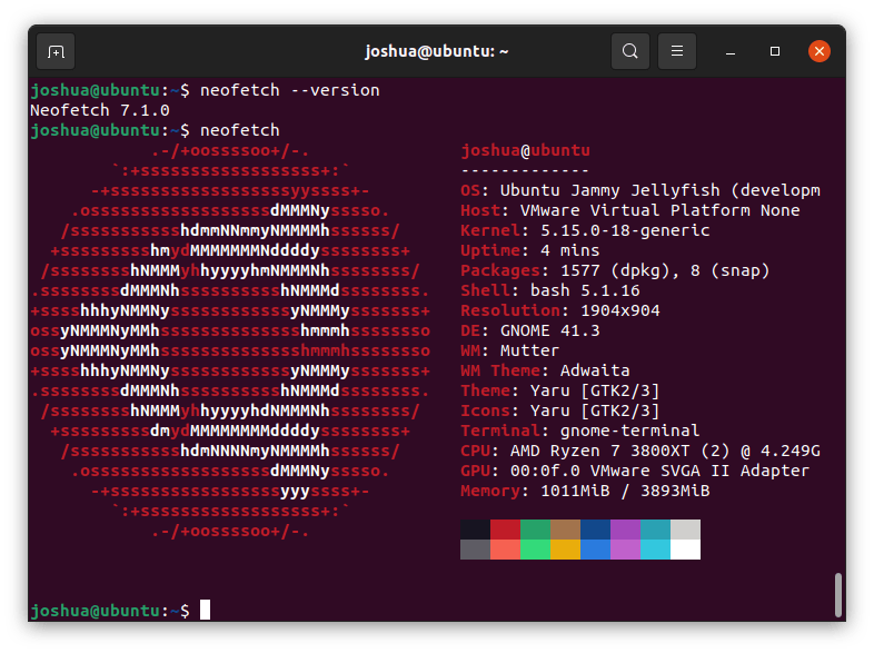 Screenshot of Neofetch terminal output displayed on an Ubuntu 22.04 or 20.04 system.