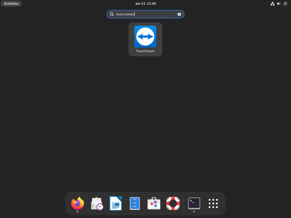 TeamViewer application icon showcased on a Debian Linux desktop.