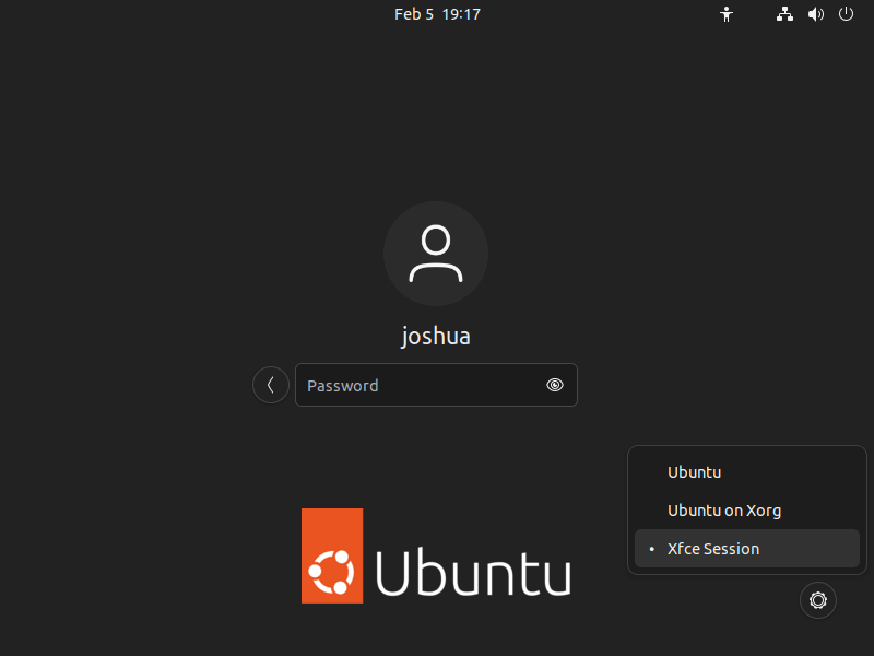 change desktop environment to xfce session on ubuntu 22.04 or 20.04 lts