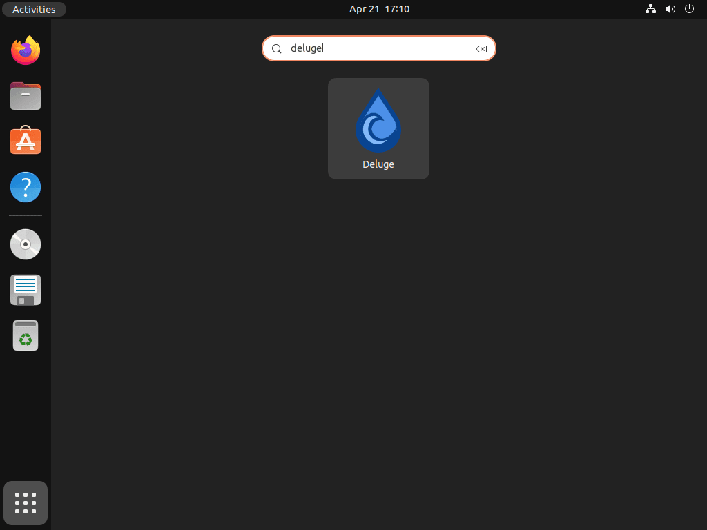 launch deluge from application menu on ubuntu linux