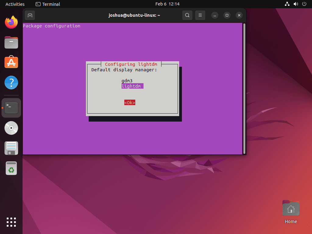ubuntu kylin select lightdm on ubuntu 22.04 or 20.04 lts