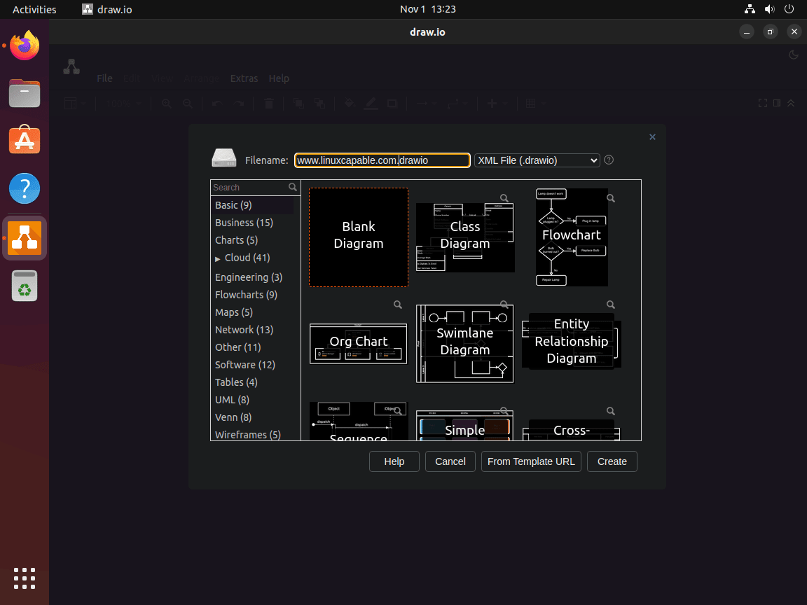 How to Install Discord on Ubuntu 20.04 7 Draw.io ready for use on Ubuntu 24.04, 22.04, or 20.04 after successful installation.