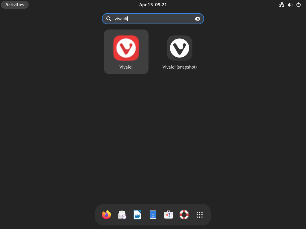 launch vivaldi browser stable or snapshot on debian linux