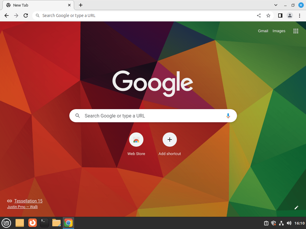example of google chrome once installed on linux mint 21 or 20