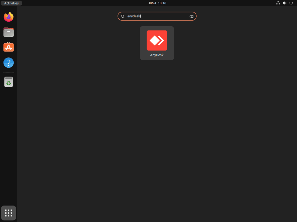 AnyDesk application icon displayed on an Ubuntu 22.04 or 20.04 desktop.