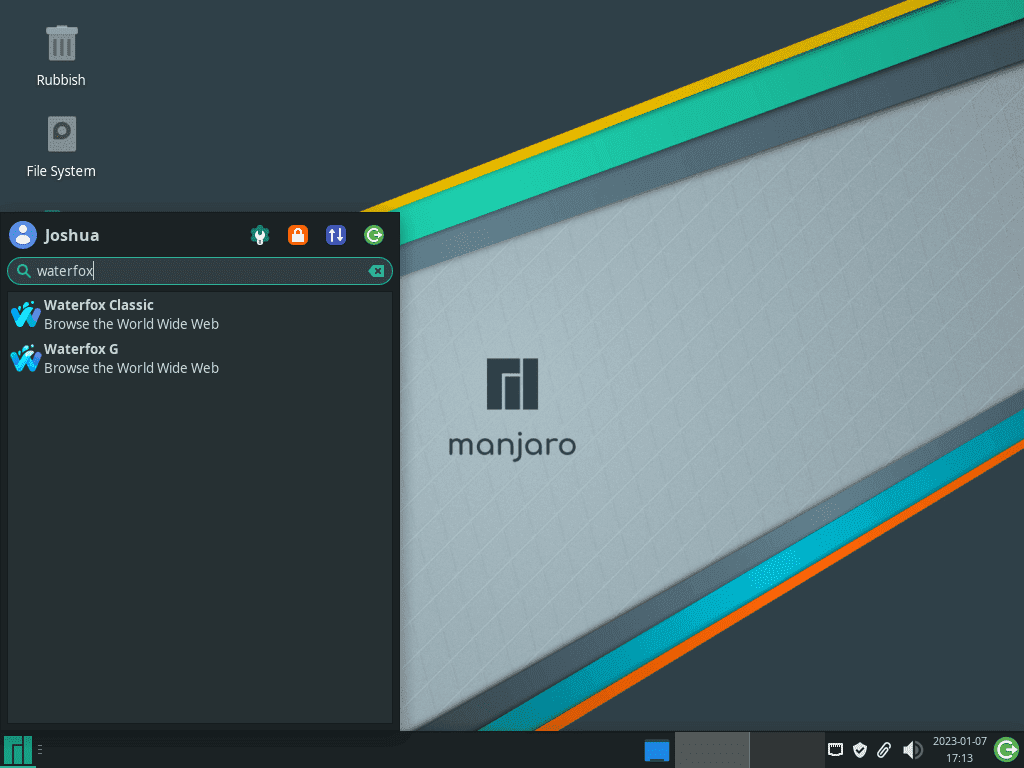 launch waterfox modern or classic on manjaro linux