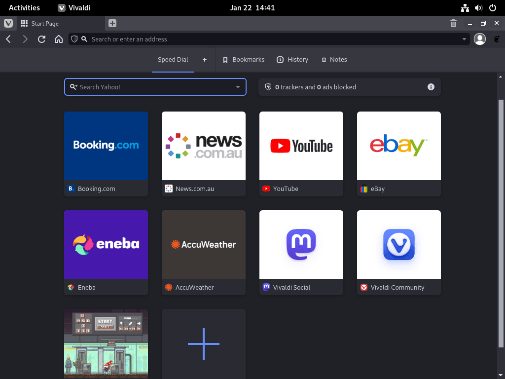 Vivaldi Browser ready for use on Fedora Linux desktop