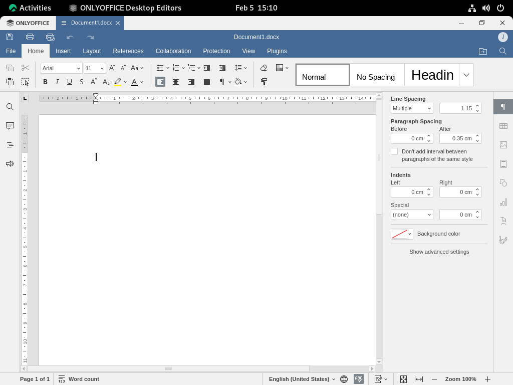 example document on onlyoffice with rocky linux 9 or 8