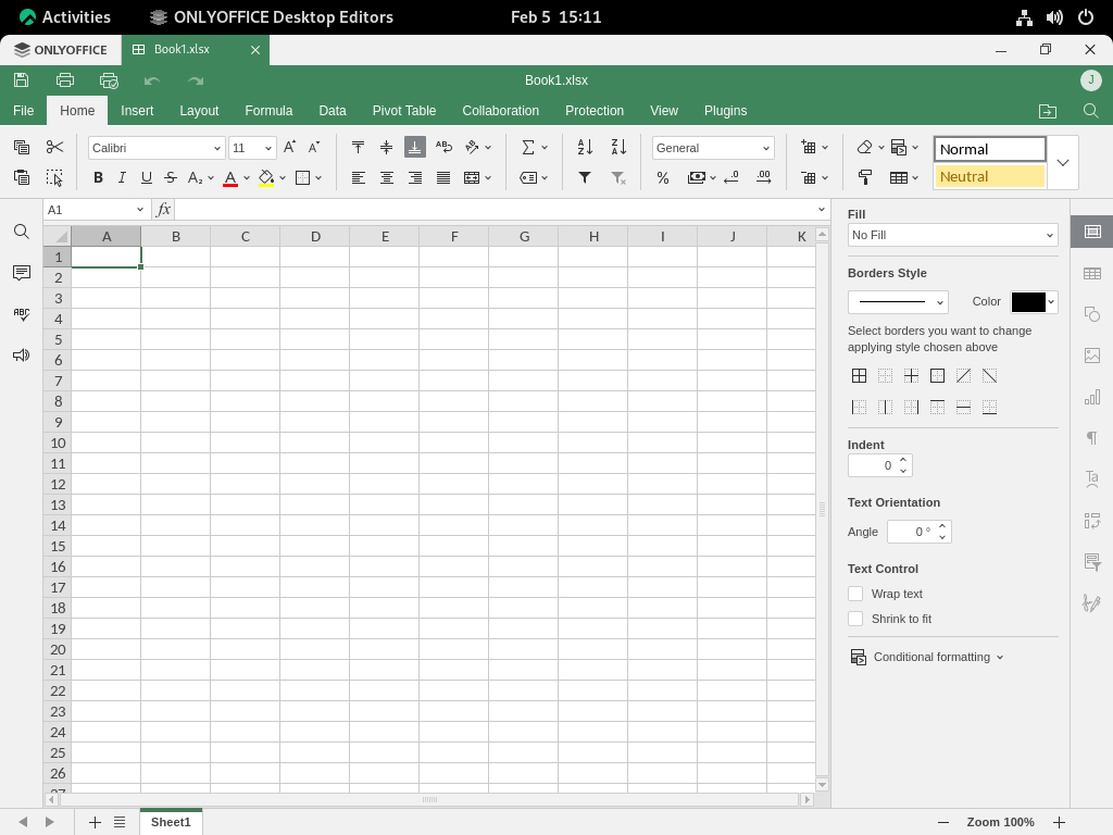 example spreadsheet on onlyoffice with rocky linux 9 or 8
