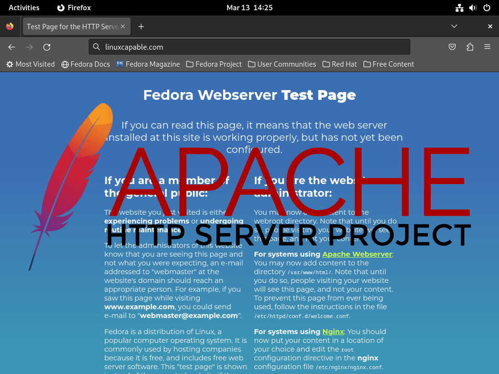 Installing Apache HTTPD on Fedora Linux