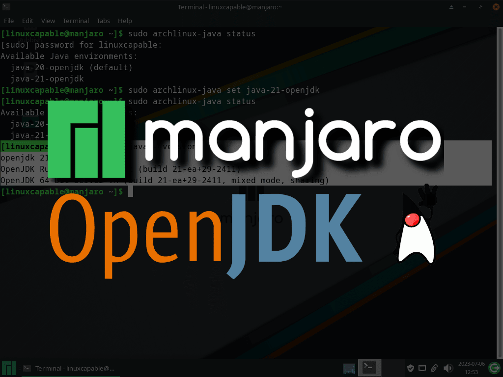 How to Install OpenJDK 21 on Manjaro Linux Feature Image