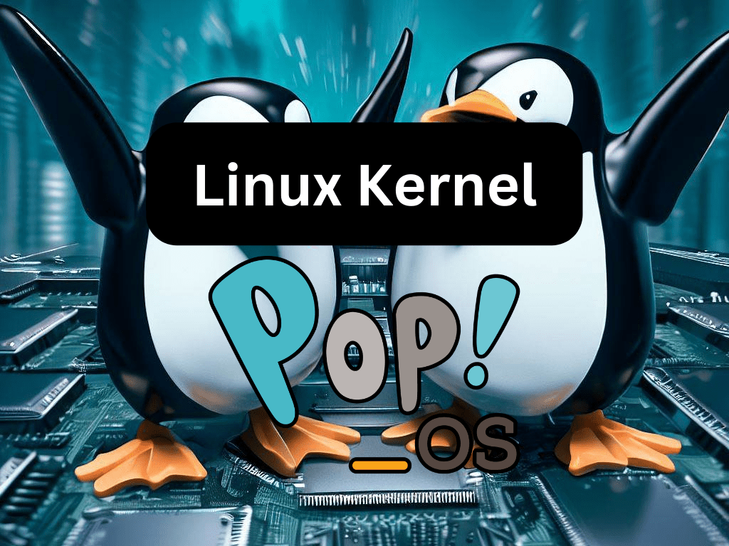 Custom graphic illustrating the installation of Linux Kernel Ubuntu Mainline on Pop OS.