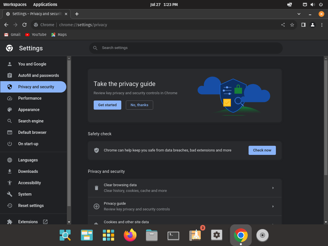 Screenshot of Google Chrome's privacy flags settings on Pop!_OS.