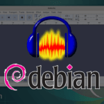 Installation process of Audacity on a Debian Linux system.