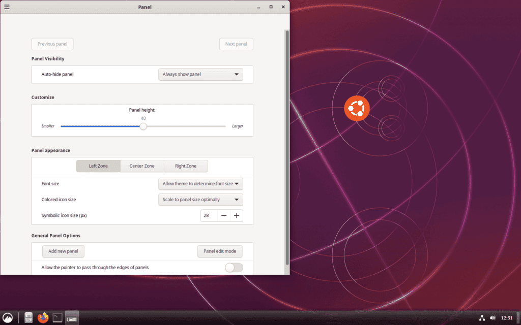 Screenshot highlighting the Cinnamon desktop panel tab on Ubuntu.